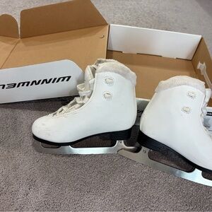 White Ice Skates with Silver Blades